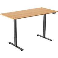 AlzaErgo Table ET2 Core Black + Bamboo Top - Height Adjustable Desk