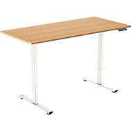 AlzaErgo Table ET2 Core white + bamboo top - Height Adjustable Desk
