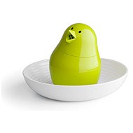 QUALY Salt Shaker with Egg Bowl Jib-Jib Shaker, White-green - Condiments Tray