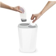 JOSEPH JOSEPH Bathroom Waste Bin Sorting Split 70514, White/Grey - Rubbish Bin