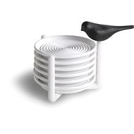 QUALY Sparrow Coaster Stand with Coasters, Black - Coaster
