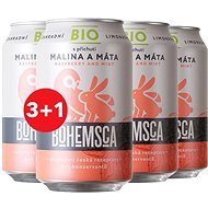 Bohemsca Organic garden lemonade Raspberry & Mint 4× 0,33l Tin - Lemonade