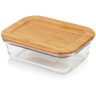 NAVA Greece Rectangular glass jar with bamboo lid 1000 ml - Storage Jar