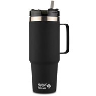 NAVA Greece Tumbler We care with handle 900 ml, black - Thermal Mug