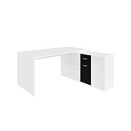 Cheapest furniture Rothing right, white/black gloss - Writing Desk