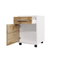 Cheapest furniture Container NEJBY GIANNI, white/oak wotan - Chest of Drawers