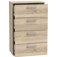 Cheapest furniture Chest of drawers DUNANUEJ with four drawers, oak sonoma - Chest of Drawers