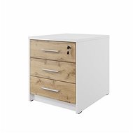 Cheapest furniture Chest of drawers NEJBY GIANNI, white/oak wotan - Chest of Drawers