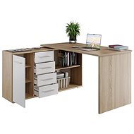 Cheapest furniture Corner desk NEJBY GIANNI, left, oak sonoma/white - Writing Desk