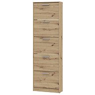 Cheapest furniture Sarel Shoe rack with 5 recesses, oak artisan - Shoe Rack