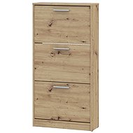 Cheapest furniture Sarel Shoe rack with 3 recesses, oak artisan - Shoe Rack