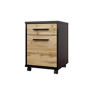 Cheapest furniture Nejby Gianni, black/oak wotan - Chest of Drawers