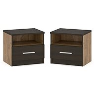 Cheapest furniture Nodulosa 2 pcs, oak april/wenge - Night Stand