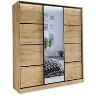 Cheapest furniture Harazia 150 with mirror, oak wotan - Wardrobe