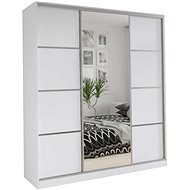 Nejlevnější nábytek Litolaris 150 se zrcadlem, bílý mat - Šatní skříň
