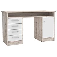 Cheapest furniture - TEINN writing desk with four drawers and doors, sand oak/white - Writing Desk
