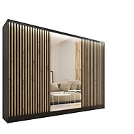 Cheapest furniture Insular 3D 280 with mirror - black matt/oak artisan - Wardrobe