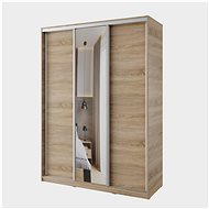 Cheapest furniture Nejby Barnaba 150 cm with sliding door, mirror - oak sonoma - Wardrobe