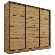 Cheapest furniture Harazia 200 without mirror, with 4 drawers and 2 wardrobe rods, oak artisan - Wardrobe