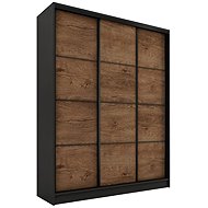 Cheapest furniture Harazia 150 without mirror, with 4 drawers and 2 wardrobe rods, black matt/lefkas - Wardrobe