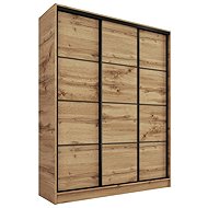 Cheapest furniture Harazia 150 without mirror, with 4 drawers and 2 wardrobe rods, oak wotan - Wardrobe
