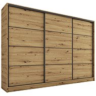Cheapest furniture Harazia 250 without mirror, with 4 drawers and 2 wardrobe rods, oak artisan - Wardrobe