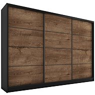 Cheapest furniture Harazia 250 without mirror, with 4 drawers and 2 wardrobe rods, black matt/lefkas - Wardrobe