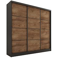 Cheapest furniture Harazia 180 without mirror, with 4 drawers and 2 wardrobe rods, black matt/oak le - Wardrobe