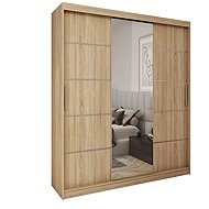 Cheapest furniture Rebeca 180 with mirror, 4 drawers and 2 wardrobe rods, oak sonoma - Wardrobe