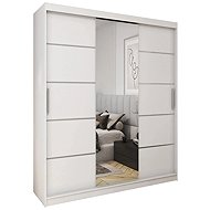 Cheapest furniture Rebeca 180 with mirror, 4 drawers and 2 wardrobe rods, white matt - Wardrobe