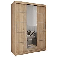 Cheapest furniture Rebeca 150 with mirror, 4 drawers and 2 wardrobe rods, oak sonoma - Wardrobe