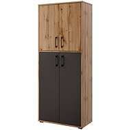 Nejby Gianni Premium Shelved wardrobe, body: oak wotan, door: oak wotan/antrac - Wardrobe
