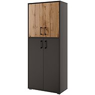 Nejby Gianni Premium Shelved wardrobe, body: anthracite, doors: oak wotan/antraci - Wardrobe