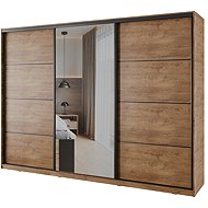 The cheapest furniture Nejby Barnaba 280 cm with sliding doors, mirror, 4 drawers and 2 wardrobe rod - Wardrobe