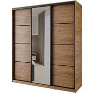 The cheapest furniture Nejby Barnaba 180 cm with sliding doors, mirror, 4 drawers and 2 wardrobe rod - Wardrobe
