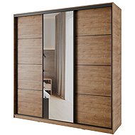 The cheapest furniture Nejby Barnaba 200 cm with sliding doors, mirror, 4 drawers and 2 wardrobe rod - Wardrobe