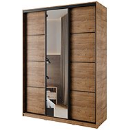 The cheapest furniture Nejby Barnaba 150 cm with sliding doors, mirror, 4 drawers and 2 wardrobe rod - Wardrobe