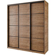 Cheapest furniture Nejby Barnaba 180 cm with sliding doors, 4 drawers and 2 wardrobe rods, oak lefka - Wardrobe