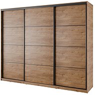 Cheapest furniture Nejby Barnaba 250 cm with sliding doors, 4 drawers and 2 wardrobe rods, oak lefka - Wardrobe