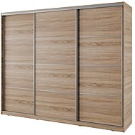 Cheapest furniture Nejby Barnaba 250 cm with sliding doors, 4 drawers and 2 wardrobe rods, oak sonom - Wardrobe