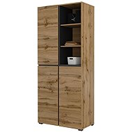 Cheapest furniture Bonifacio 3D wardrobe, oak wotan/black - Wardrobe
