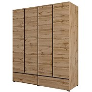 Cheapest furniture Wardrobe Bonifacio 4D2S, oak wotan/black - Wardrobe