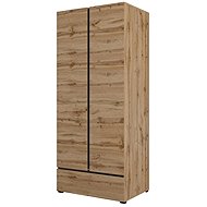 Cheapest furniture Wardrobe Bonifacio 2D1S, oak wotan/black - Wardrobe