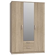 Cheapest furniture Dunanuej wardrobe with mirror, oak sonoma, 5 years warranty - Wardrobe