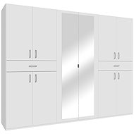 Cheapest furniture Canjor wardrobe with mirrors and drawers, white, 5 years warranty - Wardrobe