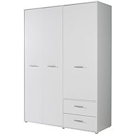 Cheapest furniture Ferrias wardrobe with 2 drawers, wardrobe rod and shelves, white, 5 years warrant - Wardrobe