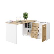 Cheapest furniture Nejby Gianni, corner, right, white / oak wotan - Writing Desk