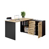 Cheapest furniture Nejby Gianni, corner, right, black / oak wotan - Writing Desk