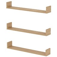 Cheapest furniture Halyor Set of 3 wall shelves 90 cm, sapphire oak - Shelf