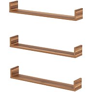 Cheapest furniture Halyor Set of 3 wall shelves 90 cm, walnut - Shelf